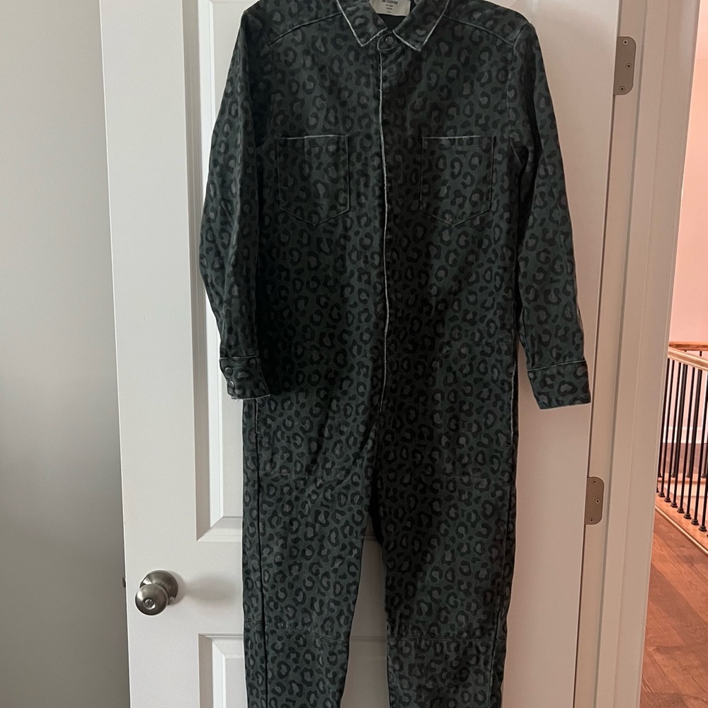 Green Leopard Print Jumpsuit